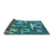 Thickness of Patterned Medium Turquoise Green Rug, pat2830lblu