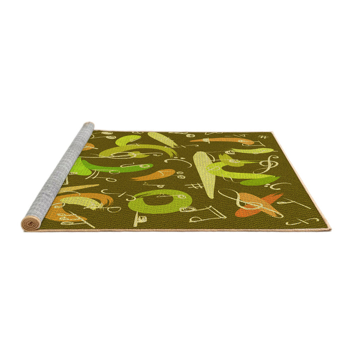 Sideview of Machine Washable Transitional Dark Bronze Brown Rug, wshpat2830yw