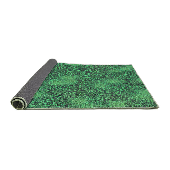 Thickness of Patterned Medium Forest Green Rug, pat2831grn