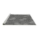 Sideview of Machine Washable Transitional Grey Gray Rug, wshpat2831gry