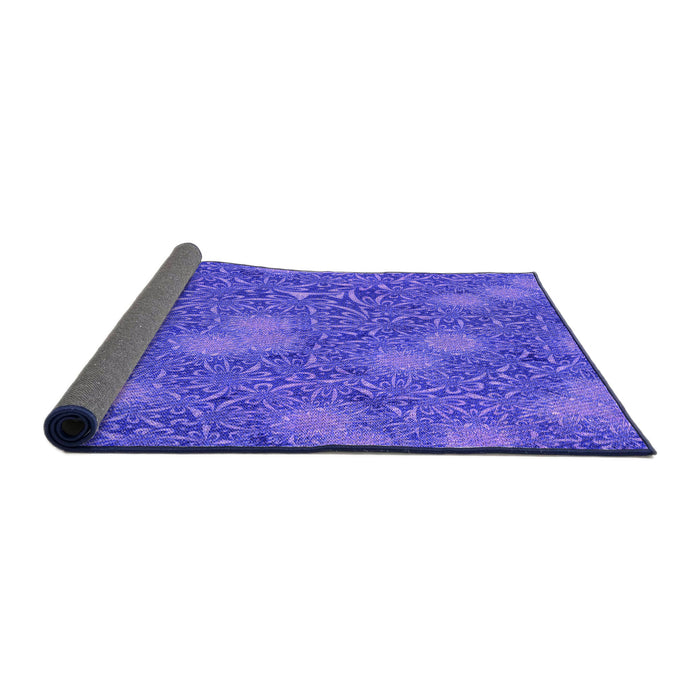 Thickness of Patterned Purple Mimosa Purple Rug, pat2831pur