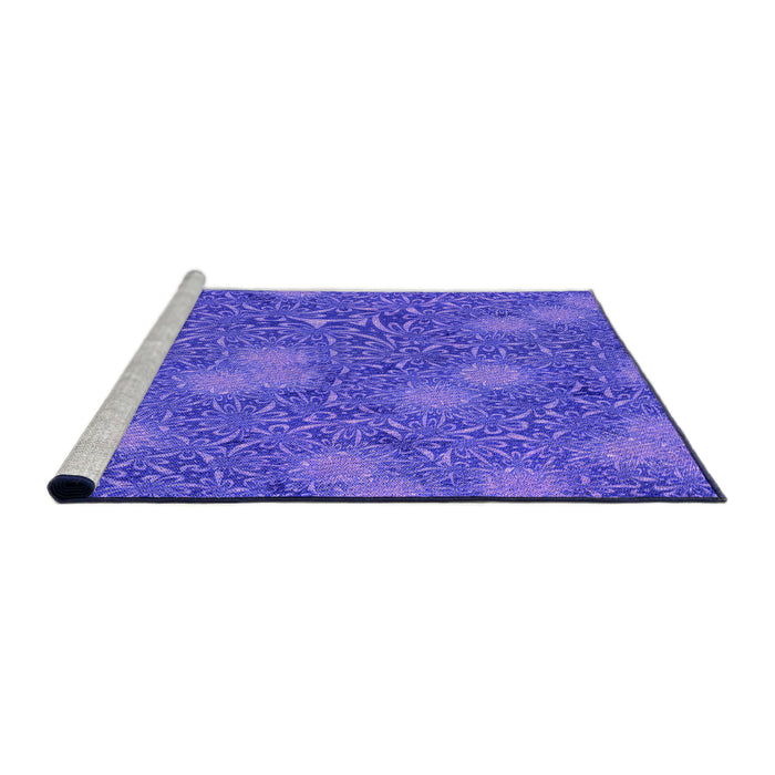 Sideview of Machine Washable Transitional Purple Mimosa Purple Rug, wshpat2831pur