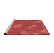 Sideview of Machine Washable Transitional Red Rug, wshpat2831rd