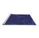 Sideview of Machine Washable Transitional Night Blue Rug, wshpat2832blu