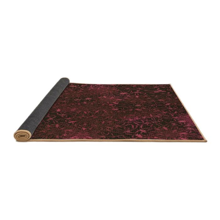 Thickness of Patterned Red Brown Rug, pat2832brn