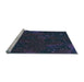 Sideview of Machine Washable Transitional Blue Rug, wshpat2832lblu
