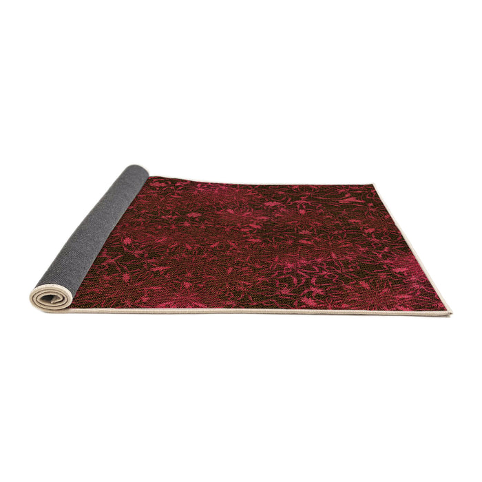 Thickness of Patterned Saffron Red Rug, pat2832org