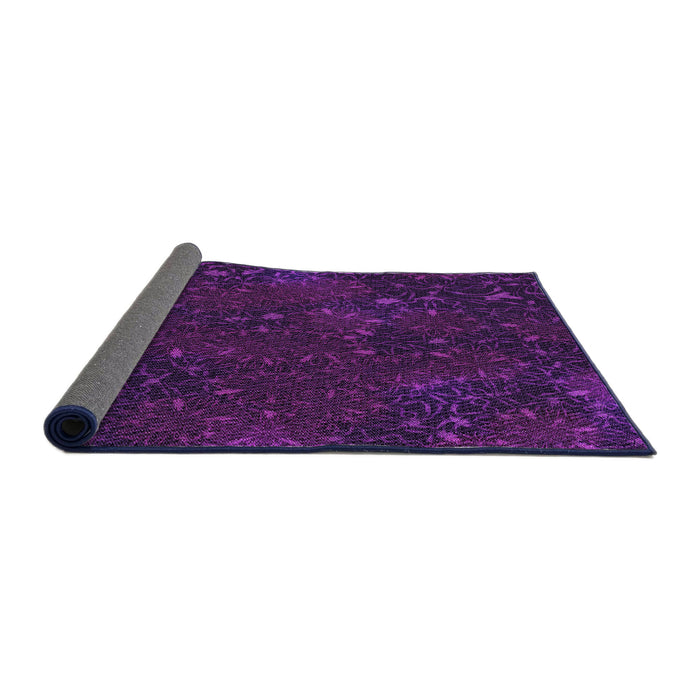 Thickness of Patterned Deep Purple Rug, pat2832pur