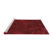 Sideview of Machine Washable Transitional Cranberry Red Rug, wshpat2832rd