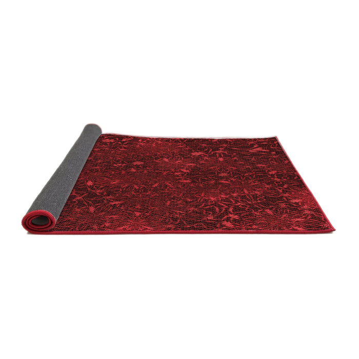 Thickness of Patterned Cranberry Red Rug, pat2832rd