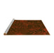 Sideview of Machine Washable Transitional Saddle Brown Rug, wshpat2832yw