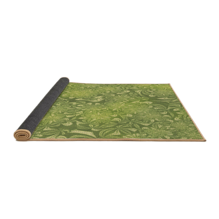 Thickness of Patterned Green Rug, pat2833brn