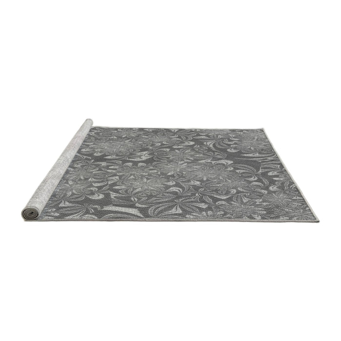 Sideview of Machine Washable Transitional Gray Rug, wshpat2833gry