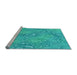 Sideview of Machine Washable Transitional Dark Turquoise Green Rug, wshpat2833lblu