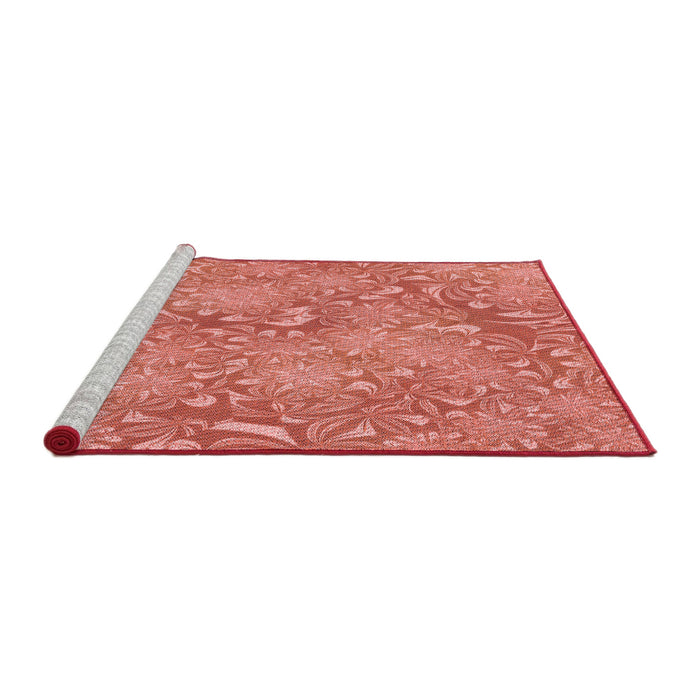 Sideview of Machine Washable Transitional Fire Red Rug, wshpat2833rd