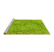 Sideview of Machine Washable Transitional Apple Green Rug, wshpat2833yw