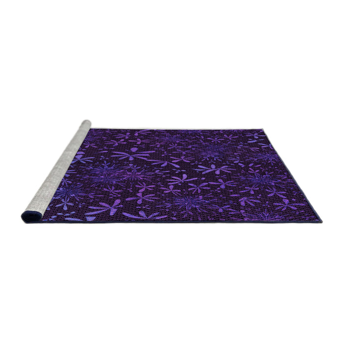 Sideview of Machine Washable Transitional Deep Purple Rug, wshpat2834pur
