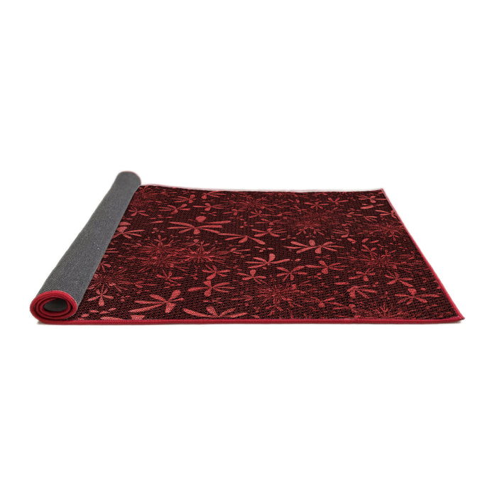 Thickness of Patterned Saffron Red Rug, pat2834rd