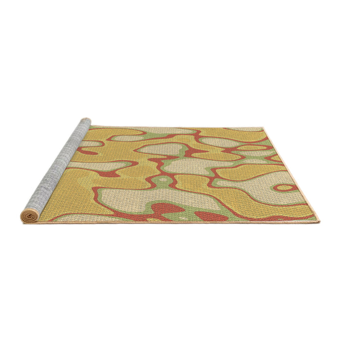 Sideview of Machine Washable Transitional Orange Rug, wshpat2835brn