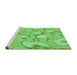 Sideview of Machine Washable Transitional Green Rug, wshpat2835grn