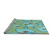 Sideview of Machine Washable Transitional Cadet Blue Green Rug, wshpat2835lblu