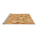 Sideview of Machine Washable Transitional Neon Orange Rug, wshpat2835org