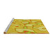 Sideview of Machine Washable Transitional Yellow Rug, wshpat2835yw