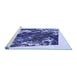 Sideview of Machine Washable Transitional Sapphire Blue Rug, wshpat2836blu