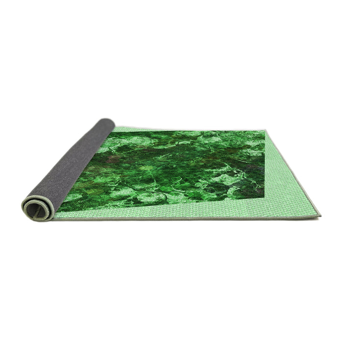 Thickness of Patterned Deep Emerald Green Rug, pat2836grn