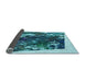 Thickness of Patterned Teal Green Rug, pat2836lblu