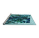 Sideview of Machine Washable Transitional Teal Green Rug, wshpat2836lblu