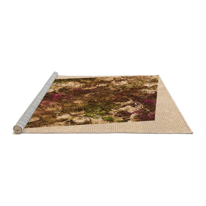 Sideview of Machine Washable Transitional Red Brown Rug, wshpat2836org