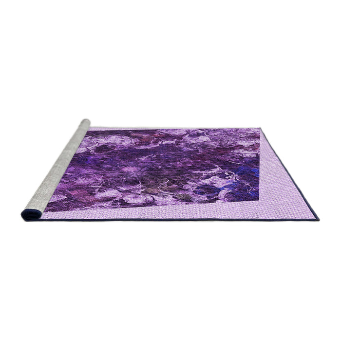 Sideview of Machine Washable Transitional Bright Purple Rug, wshpat2836pur
