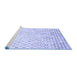 Sideview of Machine Washable Transitional Lavender Blue Rug, wshpat2837blu