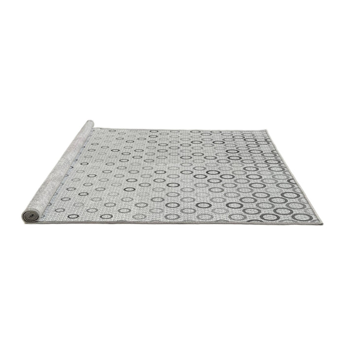 Sideview of Machine Washable Transitional Platinum Gray Rug, wshpat2837gry