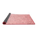 Thickness of Patterned Light Rose Pink Rug, pat2837rd