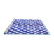 Sideview of Machine Washable Transitional Royal Blue Rug, wshpat2838blu