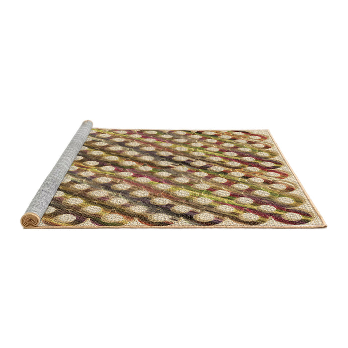 Sideview of Machine Washable Transitional Sienna Brown Rug, wshpat2838brn