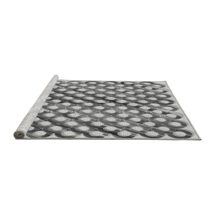 Sideview of Machine Washable Transitional Ash Gray Rug, wshpat2838gry