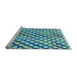 Sideview of Machine Washable Transitional Deep-Sea Green Rug, wshpat2838lblu