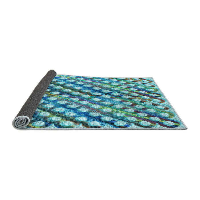 Thickness of Patterned Deep-Sea Green Rug, pat2838lblu