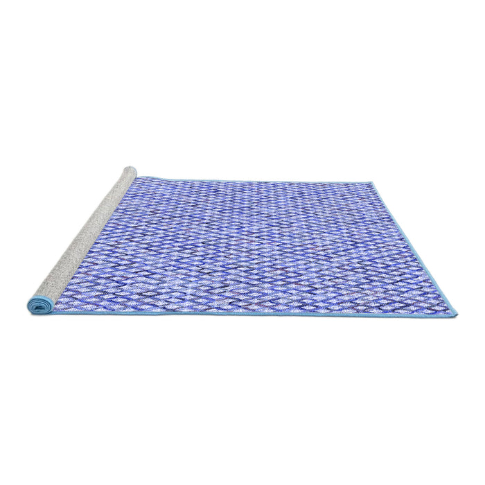 Sideview of Machine Washable Transitional Blue Rug, wshpat2839blu