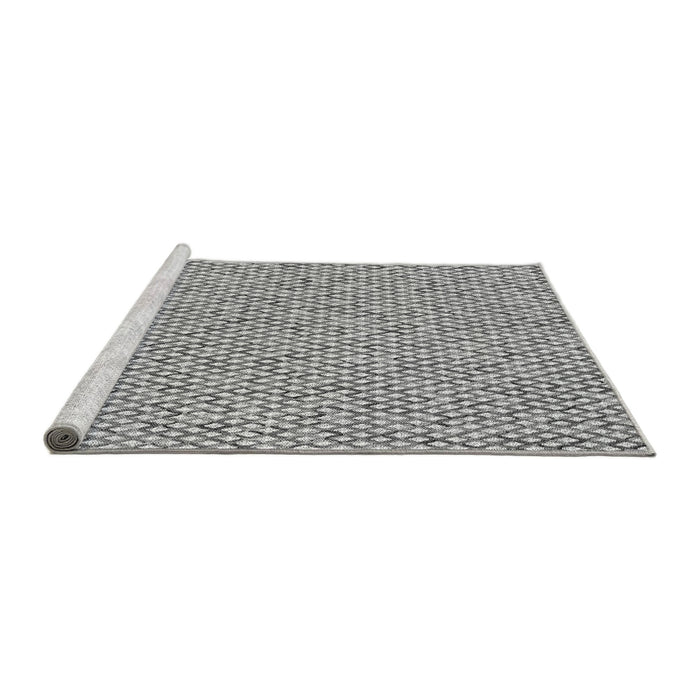 Sideview of Machine Washable Transitional Platinum Silver Gray Rug, wshpat2839gry