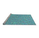 Sideview of Machine Washable Transitional Glacial Blue Ice Blue Rug, wshpat2839lblu