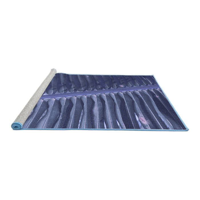 Sideview of Machine Washable Transitional Periwinkle Purple Rug, wshpat284blu