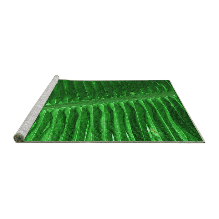 Sideview of Machine Washable Transitional Green Rug, wshpat284grn