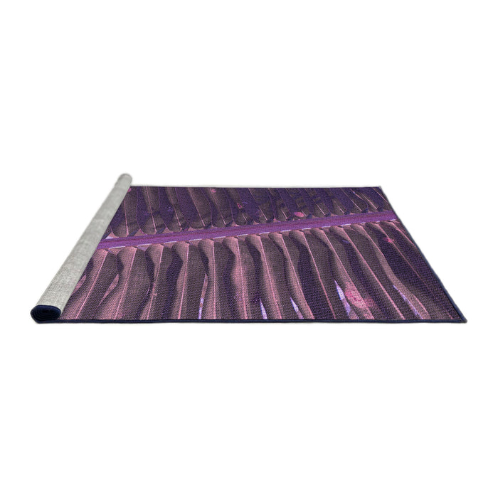 Sideview of Machine Washable Transitional Orchid Purple Rug, wshpat284pur