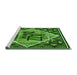 Sideview of Machine Washable Transitional Deep Emerald Green Rug, wshpat2840grn