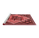 Sideview of Machine Washable Transitional Saffron Red Rug, wshpat2840rd