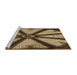 Sideview of Machine Washable Transitional Metallic Gold Rug, wshpat2841brn